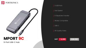 Mport 9C Type-C Multiport USB Hub (POR 1197) Silver