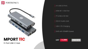 Mport 11C 11- in-1 Multiport USB Hub (POR 1678) Grey