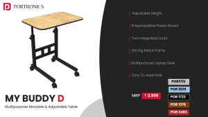 My buddy D Multipurpose Movable & Adjustable Table (POR 1723) Black