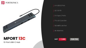 Mport 13 C 13 In 1 USB Hub (POR 1763) Grey