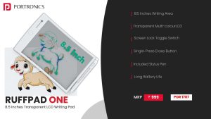 Ruffpad One Transparent Multicolor LCD Writing pad (POR 1787) White