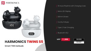 Harmonics Twins S5 Smart TWS BT Earbuds (POR 1836) Black