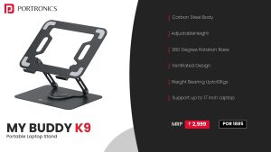 My Buddy K9 Metallic Laptop Stand (POR 1885) Black