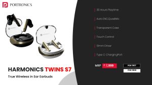 Harmonics Twins S7 Smart TWS BT Earbuds (POR 1908) White