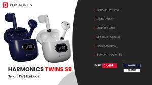 Harmonics Twins S9 Smart TWS BT Earbuds (POR 1981) White
