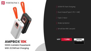 Ampbox 10K 10000mAH Power Bank With Digital Display, (POR 1990) Black