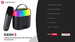 Dash 3 16W Portable Speaker With Wireless Karaoke MIC (POR 2000) Black