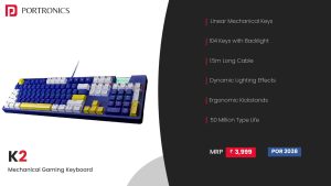 K2 Keyboard Wired Mechanical Gaming Keyboard (POR 2038) Blue