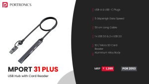 Mport 31 Plus USB Hub with Card Reader (POR 2053) Grey