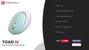 Toad IV Wireless Mouse With In Built (POR 2073) White