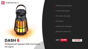 Dash 6 15W B.T.Wireless Speaker with Fire Flame LED Lights (POR 2096) Black