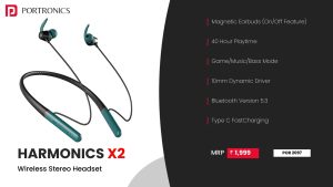 Harmonics X2 Wireless Stereo Headset (POR 2097) Black