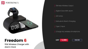 Freedom 6 15 W 5 In 1 Wireless Charger (POR 2130) Black