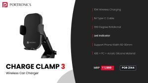 Charge Clamp 3 15w Mobile Holder with Wireless Charging (POR 2144) Black