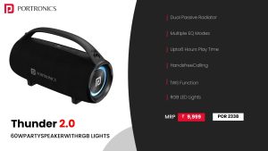 Thunder 2.0 60W Party Speaker with RGB Lights (POR 2338) Black