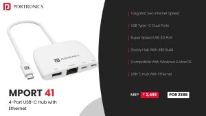 MPort 41 Type C Multiport USB Hub (POR 2388) White