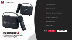 Resonate 2 14W Bluetooth Speaker With LED Projection Light (POR 2394) Black