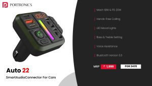 Auto 22 20 W Smart Audio Connecter for Cars (POR 2435) Black