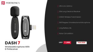 Dash 7 Wireless Microphone with 8 Pin Receiver (POR 2508) Black