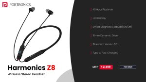 Harmonics Z8 Wireless Stereo Headset with LED Display (POR 2529) Black