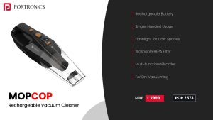 Mopcop Portable Vacuum Cleaner (POR 2573) Black