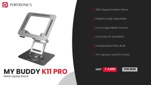 My Buddy K11 Pro Metal Laptop Stand (POR 2636) Silver