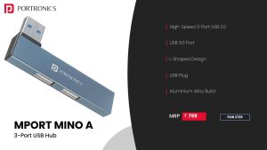 Mport Mino A 3-Port USB Hub (POR 2729) Grey
