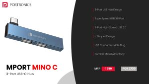 Mport Mino C 3-Port USB-C Hub (POR 2730) Grey