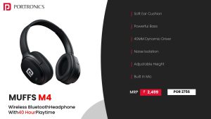 Muffs M4 Bluetooth Headphone (POR 2756) Black