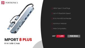 M Port 8 Plus 8 In 1 Multiport Hub (POR 3044) Grey
