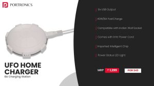 UFO Home Charger 6 Ports 8A Charging Station (POR 343) White