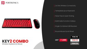 Key 2 Combo Multimedia Wireless Keyboard & Mouse (POR 374) Grey